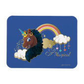 Das Design von Regenbogen und Wolken im Einhorn Magnet (Horizontal)