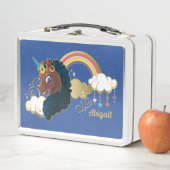 Das Design von Regenbogen und Wolken im Einhorn Metall Brotdose (Beispiel)