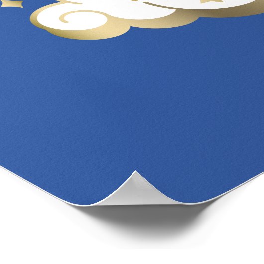 Das Design von Regenbogen und Wolken im Einhorn Poster (Ecke)