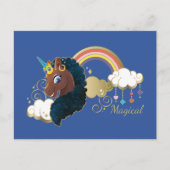 Das Design von Regenbogen und Wolken im Einhorn Postkarte (Vorderseite)