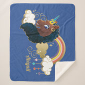Das Design von Regenbogen und Wolken im Einhorn Sherpadecke (Vorderseite)
