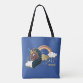 Das Design von Regenbogen und Wolken im Einhorn Tasche (Rückseite)