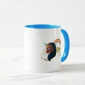 Das Design von Regenbogen und Wolken im Einhorn Tasse (VorderseiteRechts)
