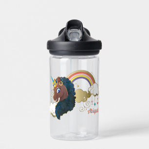 Das Design von Regenbogen und Wolken im Einhorn Trinkflasche