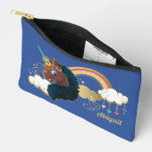 Das Design von Regenbogen und Wolken im Einhorn Zubehörtasche (Offen)