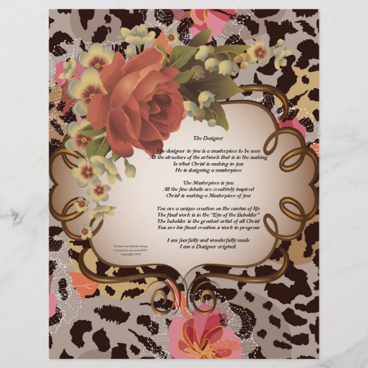 Das Designer Gedicht Personalisiertes Stationärpap (Rückseite)