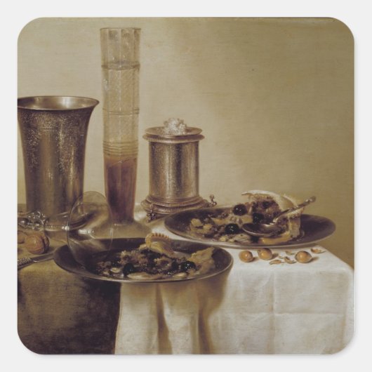 Das Dessert 1637 Quadratischer Aufkleber (Vorderseite)