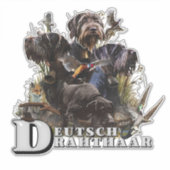 Das deutsche Drahthaar Pointer Aufkleber (Vorderseite)
