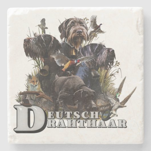 Das deutsche Drahthaar Pointer Steinuntersetzer (Vorderseite)