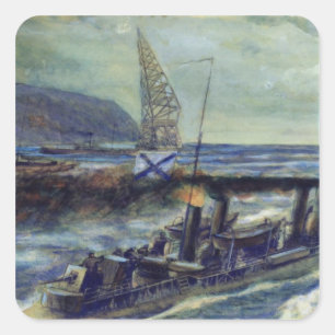 Das deutsche U-Boot U 56 wurde von Grozovoi gesunk Quadratischer Aufkleber