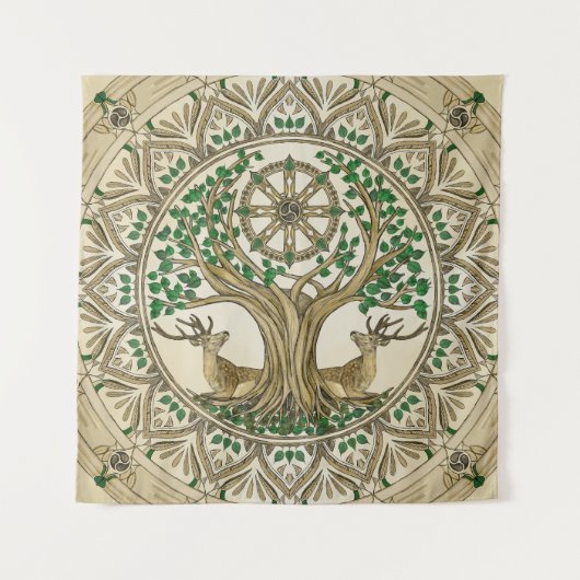 Das Dharma Wheel von Bodhi Wandteppich (Vorderseite)