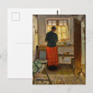 Das Dienstmädchen in der Küche   Anna Ancher   Postkarte