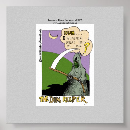 Das Dim-Sensenmann-Sammelplakat Funny Halloween Poster (Vorne)