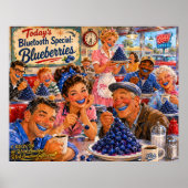 Das Diner Bluetooth Blaubeeren Retro Cartoon Poster (Vorne)