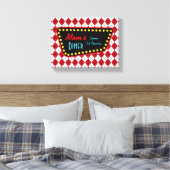 Das Diner-Zeichen der Retro-Mama Leinwanddruck (Insitu (Schlafzimmer))