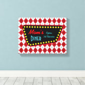 Das Diner-Zeichen der Retro-Mama Leinwanddruck (Insitu (Holzboden))
