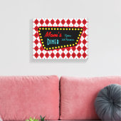 Das Diner-Zeichen der Retro-Mama Leinwanddruck (Insitu (Wohnzimmer))