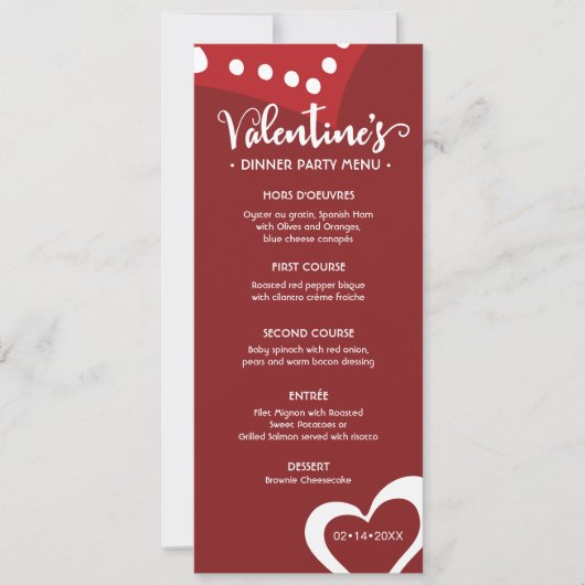 Das Dinner-Party des Custom Red Valentine Einladung (Vorderseite)