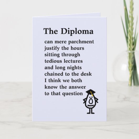 Das Diploma Karte (Vorderseite)