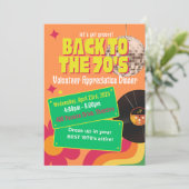 Das Disco Volunteer Appreciation Party der 70er Ja Einladung (Stehend Vorderseite)