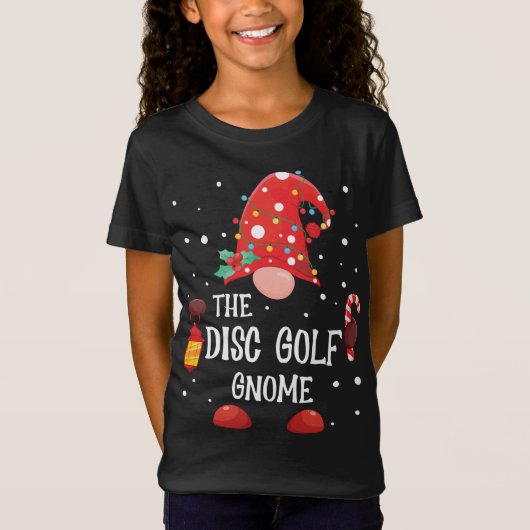 Das Disk Golf Gnome Match Family Weihnachtsspiel T-Shirt (Vorderseite)