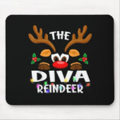 Das Diva-Rentier-Weihnachten Männer Frauen Mousepad (Vorne)