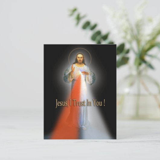DAS DIVINE MERCY-BILD POSTKARTE (Stehend Vorderseite)