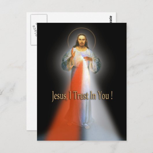 DAS DIVINE MERCY-BILD POSTKARTE (Vorne/Hinten)