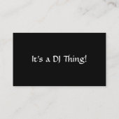 Das DJ Visitenkarte (Rückseite)