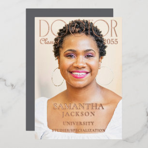 Das Doctor Chic Doktordiplom-Foto-Magazin Folieneinladung