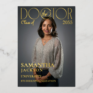 Das Doctor Chic Doktortitel-Abschlussfoto-Magazin Folieneinladung