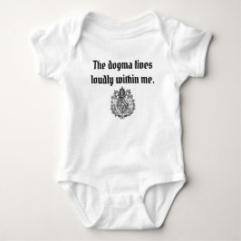 Das Dogma lebt ein lautes Wappen Baby Strampler