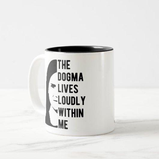Das Dogma lebt in mir Zweifarbige Tasse (Vorderseite Links)