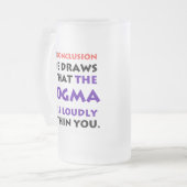 Das Dogma lebt laut mattierte Tasse (Vorderseite Links)