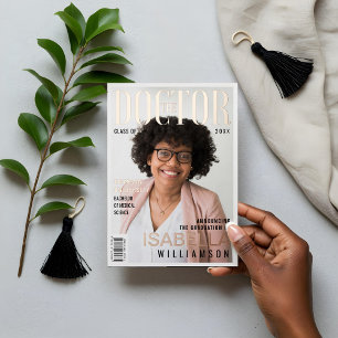 Das Doktor-Magazin "Trendy Doctor Graduate Foto" Folieneinladung