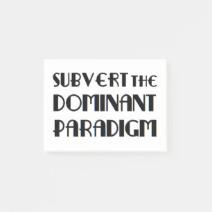 das dominante Paradigma untergraben Post-it Klebezettel