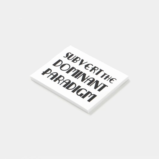 das dominante Paradigma untergraben Post-it Klebezettel (angewinkelt)