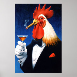 Das Don of the Dawn   Dapper Rooster Rauchwagen Poster