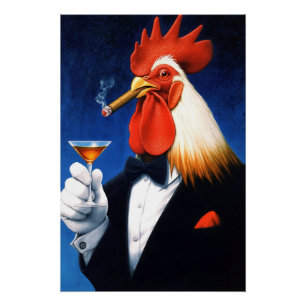 Das Don of the Dawn Dapper Rooster Rauchwagen Poster
