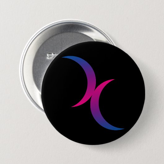 Das Doppelmondsymbol von Bi Button (Vorne & Hinten)
