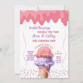 Das Doppelte der Schotteneis-Creme Twins zum Gebur Einladung (Vorderseite)