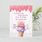 Das Doppelte der Schotteneis-Creme Twins zum Gebur Einladung (Stehend Vorderseite)