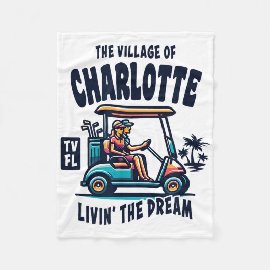 Das Dorf Charlotte Golfkarren-Design Fleecedecke (Vorderseite)
