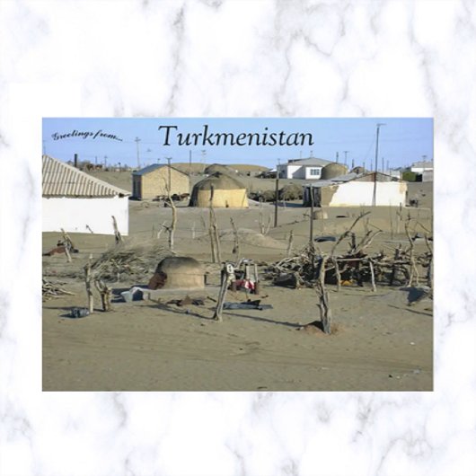 Das Dorf Erbent in Turkmenistan Postkarte