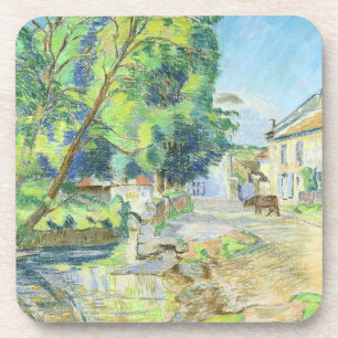 Das Dorf (Pastell auf Papier) Untersetzer