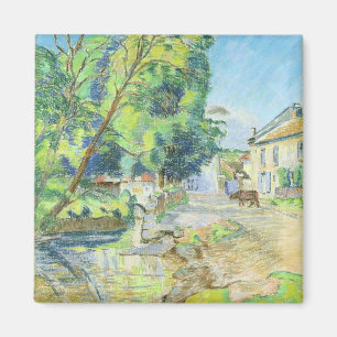 Das Dorf (pastellfarben auf dem Papier) Magnet