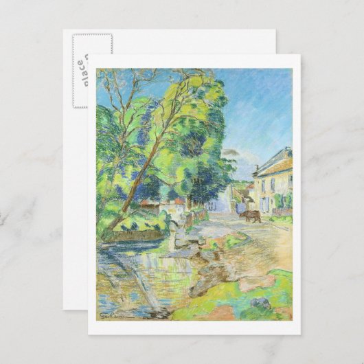 Das Dorf (pastellfarben auf dem Papier) Postkarte (Vorne/Hinten)