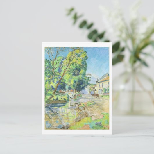 Das Dorf (pastellfarben auf dem Papier) Postkarte (Stehend Vorderseite)