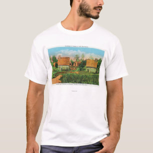 Das Dorf-Szene der Pioniere im Waldfluss-Park # 2 T-Shirt