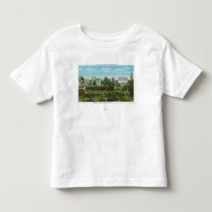 Das Dorf-Szene der Pioniere im Waldfluss-Park # Kleinkind T-shirt